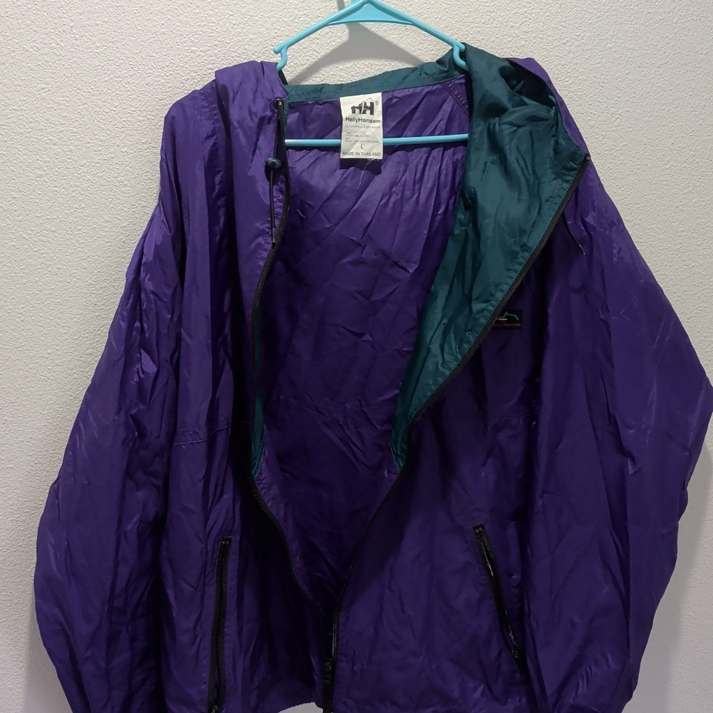 Vintage 90's Helly Hansen Vibrant Purple Windbreaker Jacket Size L - Picture 4 of 7